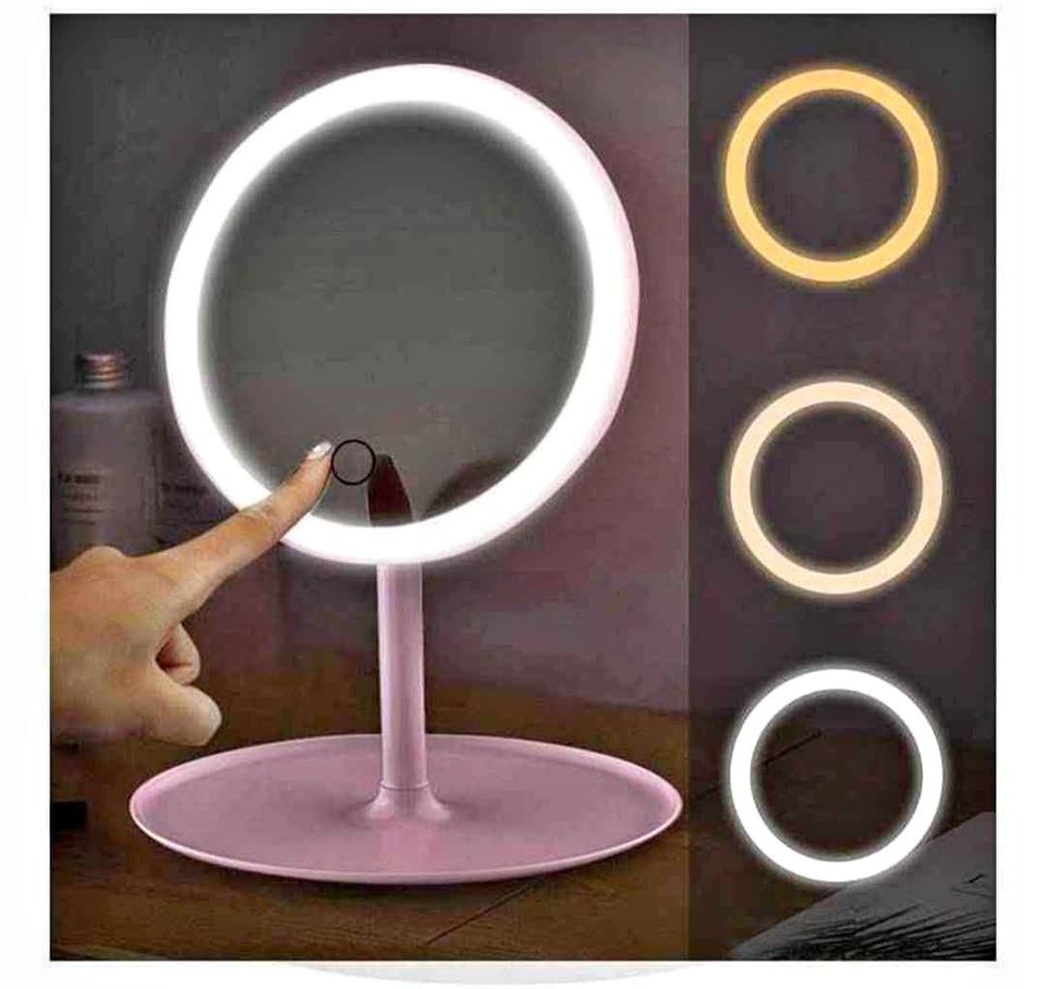 🎀 Espejo De Maquillaje Con Luz Led Táctil 🎀