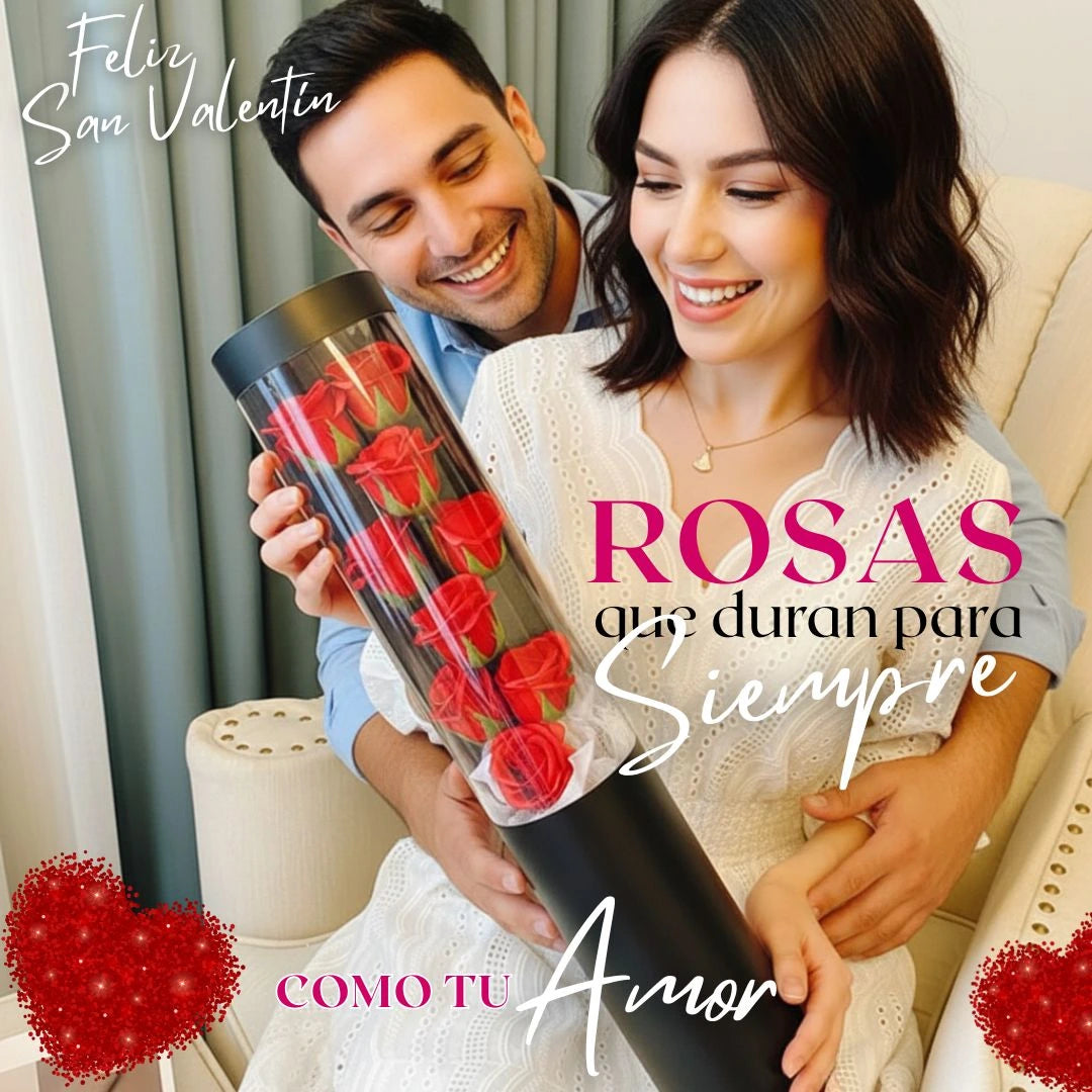 Rosas eternas con luz LED
