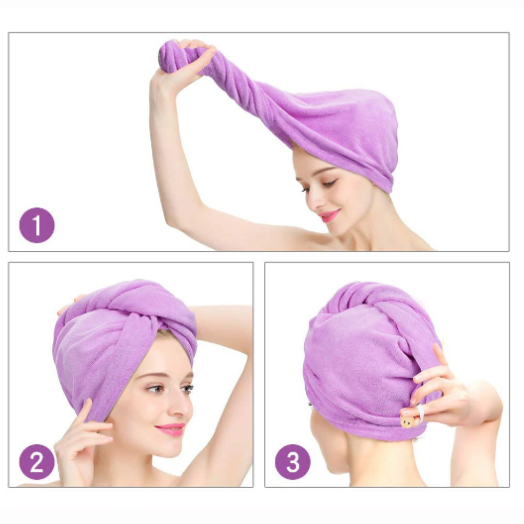 TOALLA TURBANTE MICROFIBRA PARA SECAR CABELLO