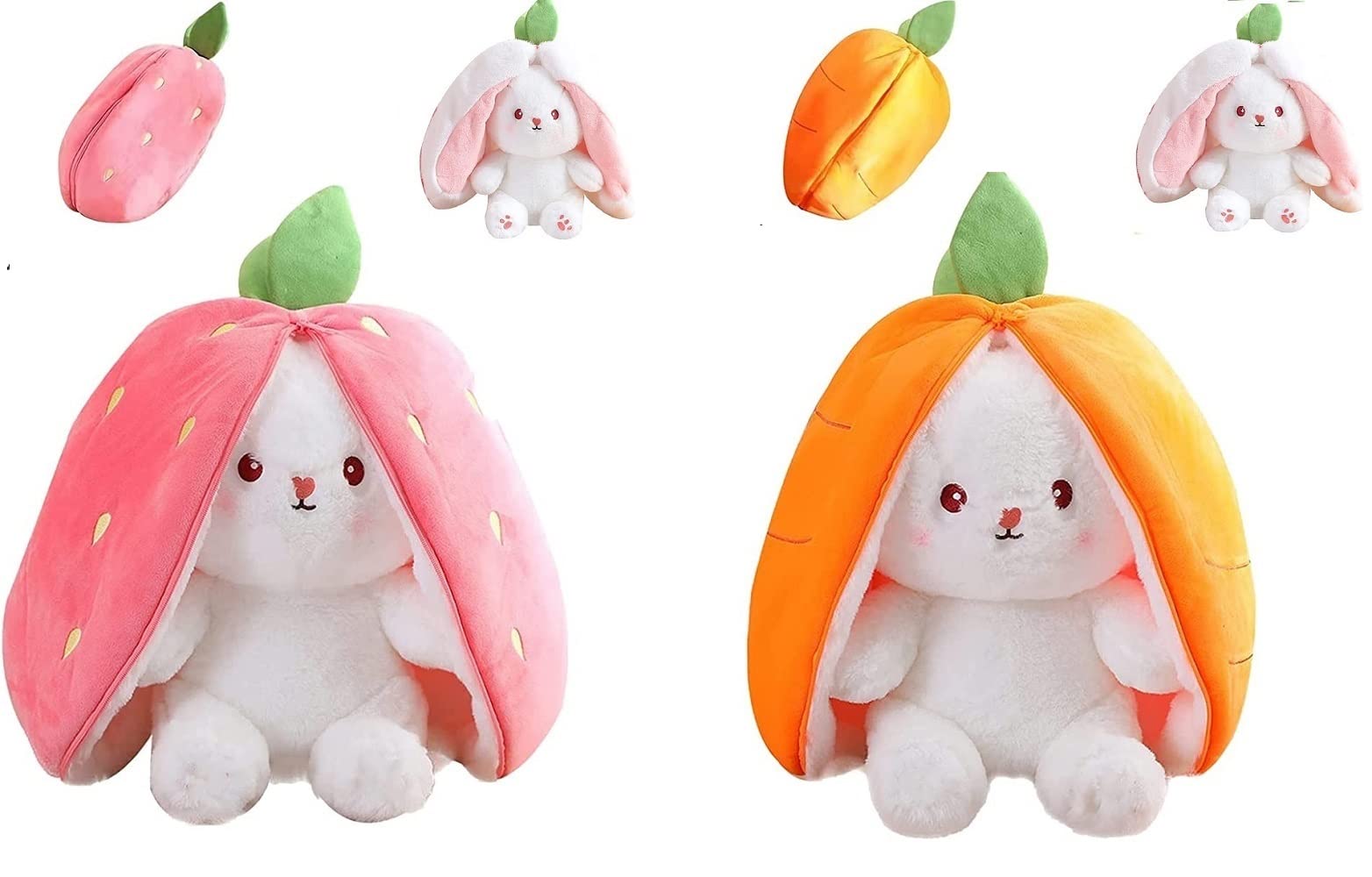 Peluche de Conejo reversible 🐇 ( Fresa- Zanahoria )🍓🥕