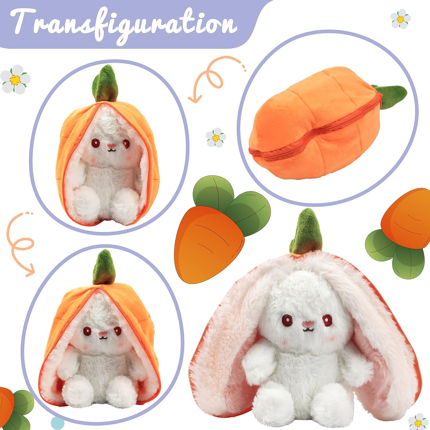 CONIHI peluche de conejito zanahoria, conejito de fresa
