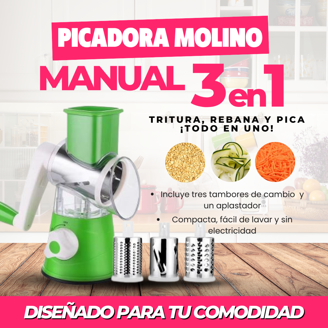 Picadora molino manual 3 en 1