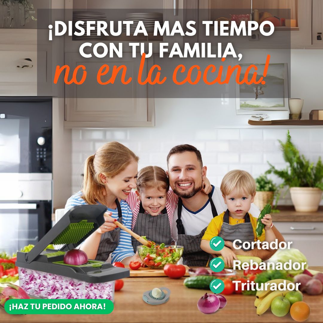 Picador multifuncional: ¡Corta, ralla, y rebana en segundos!