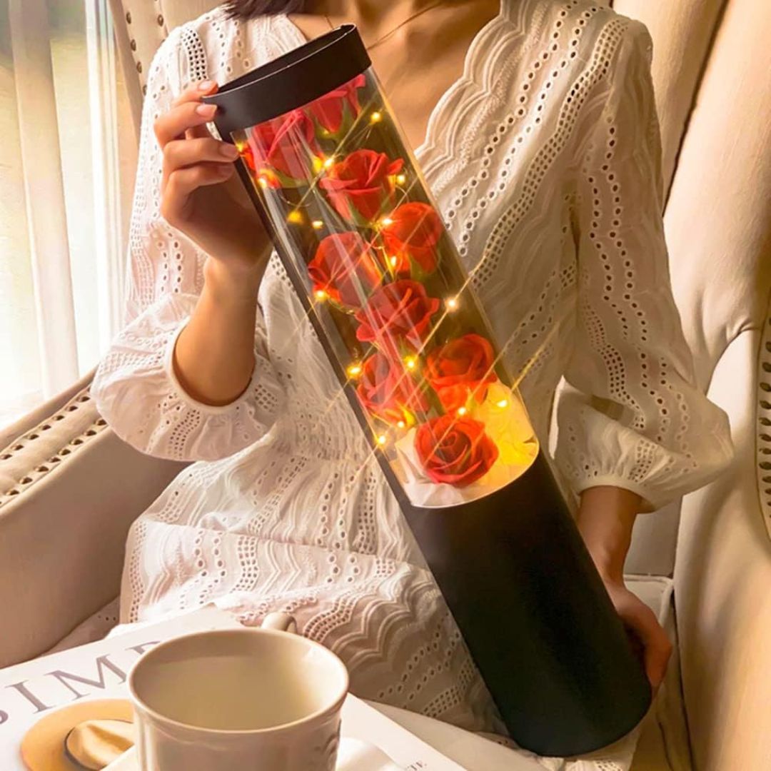 Rosas eternas con luz LED