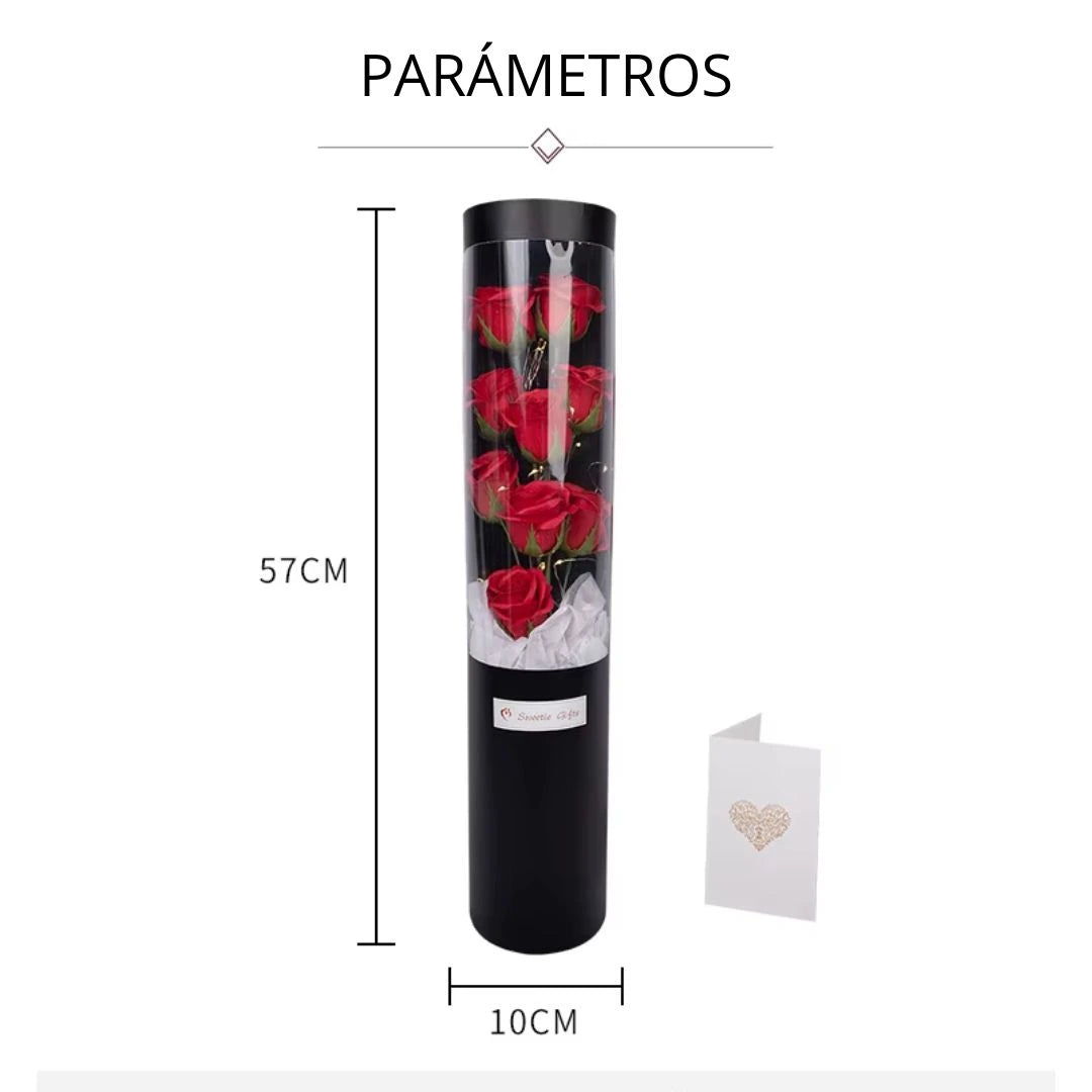 Rosas eternas con luz LED