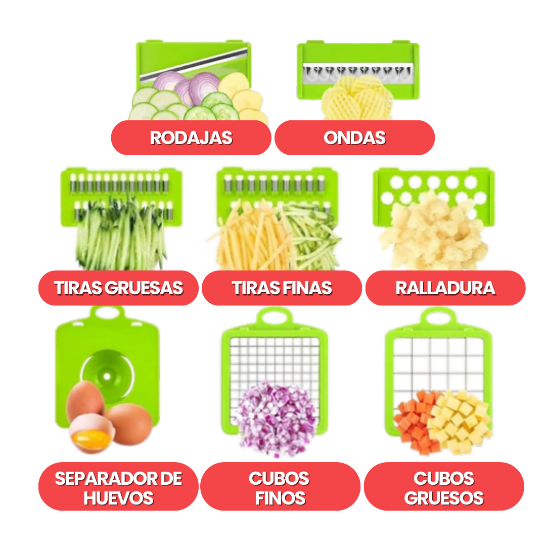 Picador multifunción: ¡Corta, rebana y ralla!